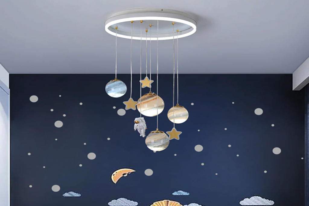 Enchanting Planet Chandelier for Children’s Bedrooms