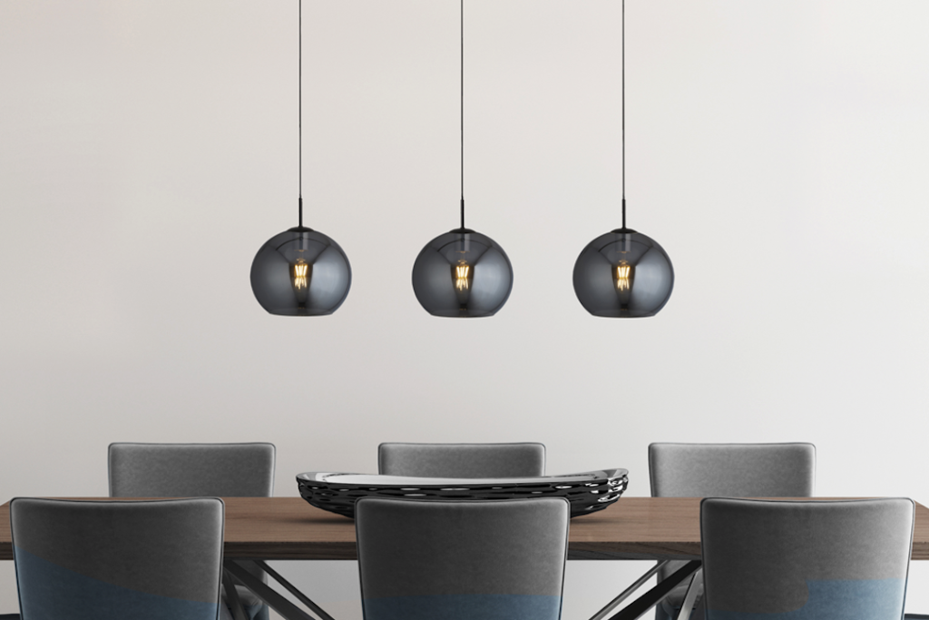 Enhance Your Bar Counter with a Smoke Grey Glass Pendant Light