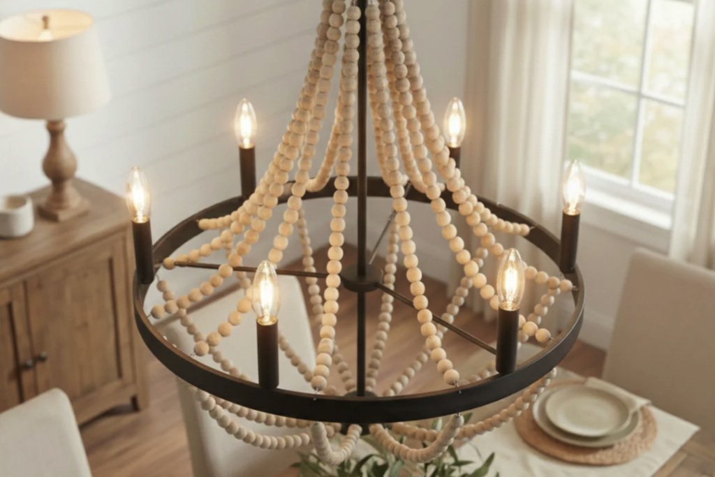 Timeless Elegance: French Country Beaded Wood Chandeliers Timeless Elegance: French Country Beaded Wood Chandeliers