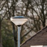 Photo solar powered semi flush light