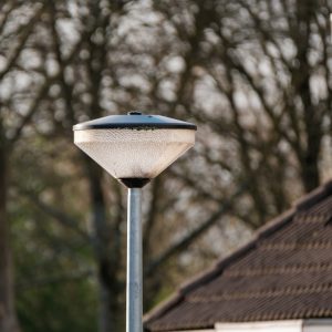 Photo solar powered semi flush light
